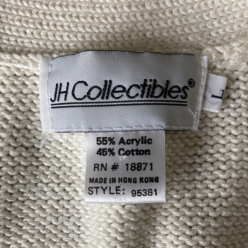 Vintage J H Collectibles Cream Floral Button-Up Sweater Vest - Picture 2 of 10